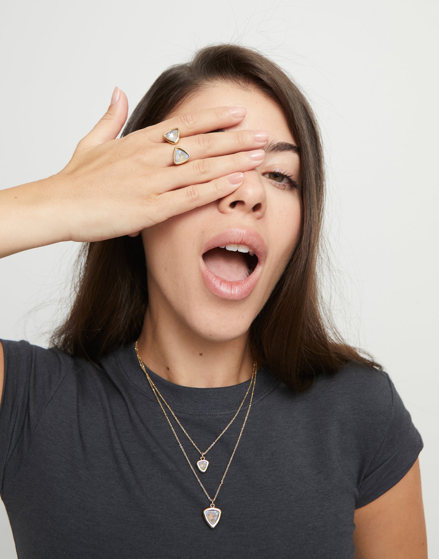 Uno de 50 Anello Ser Camaleónica con Cristalli Multicolore - ANI0834_DORADO