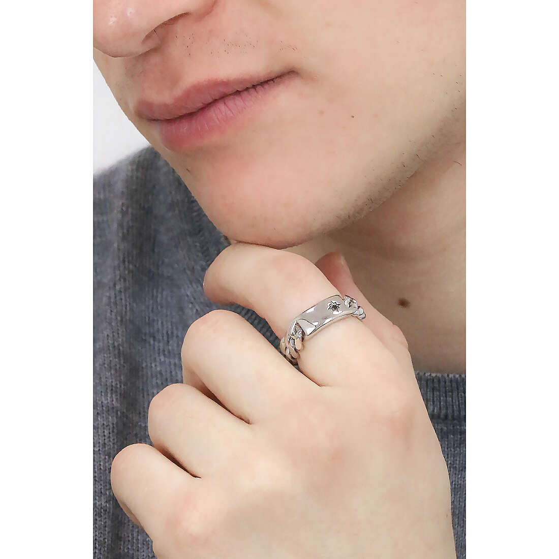 Zancan Anello Uomo in Argento 925 Cosmoskin EXA220-22