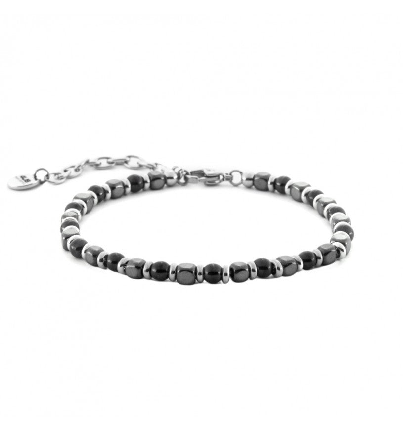 Bracciale Uomo 4US Cesare Paciotti in Acciaio con Cubotti di Ematite - 4UBR7001