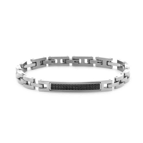 Bracciale Uomo 4US Cesare Paciotti Steel - Acciaio con Pietre - 4UBR7830