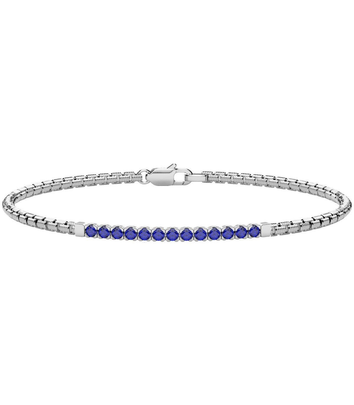 Bracciale Zancan Uomo Semirigido in Argento con Spinelli Blu ESB381-BL