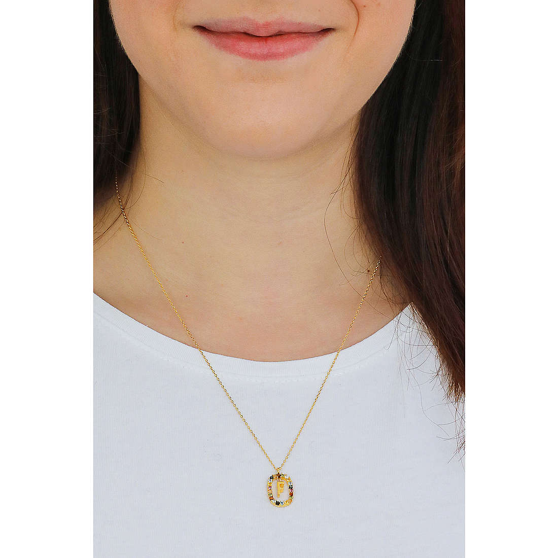Collana New Letters con Lettera F e Cristalli | PDPaola CO01-265-U 3