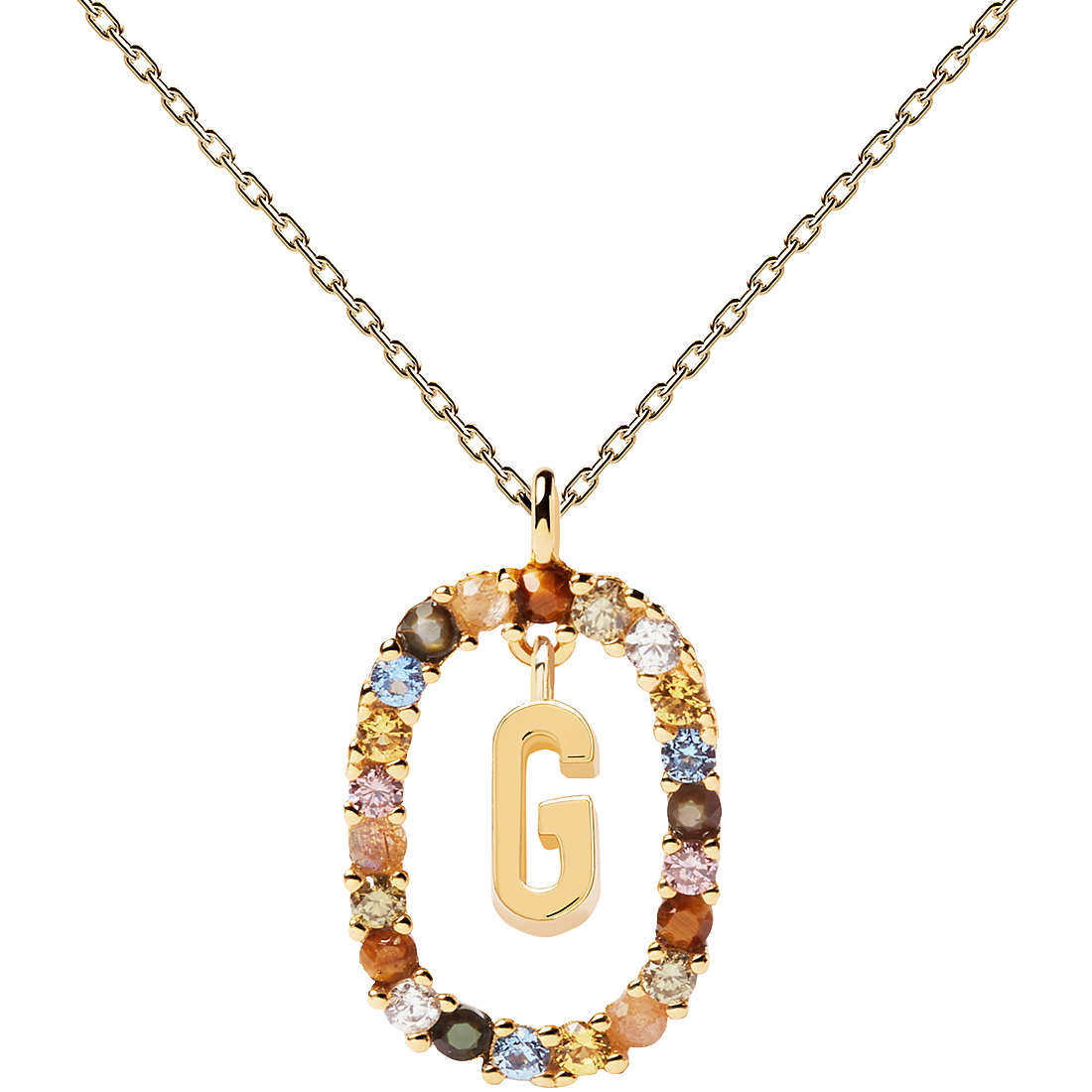 Collana New Letters con Lettera G e Cristalli | PDPaola CO01-266-U 2
