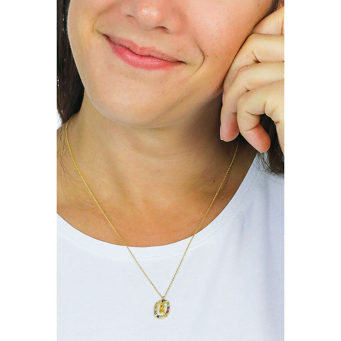 Collana New Letters con Lettera R e Cristalli | PDPaola CO01-277-U