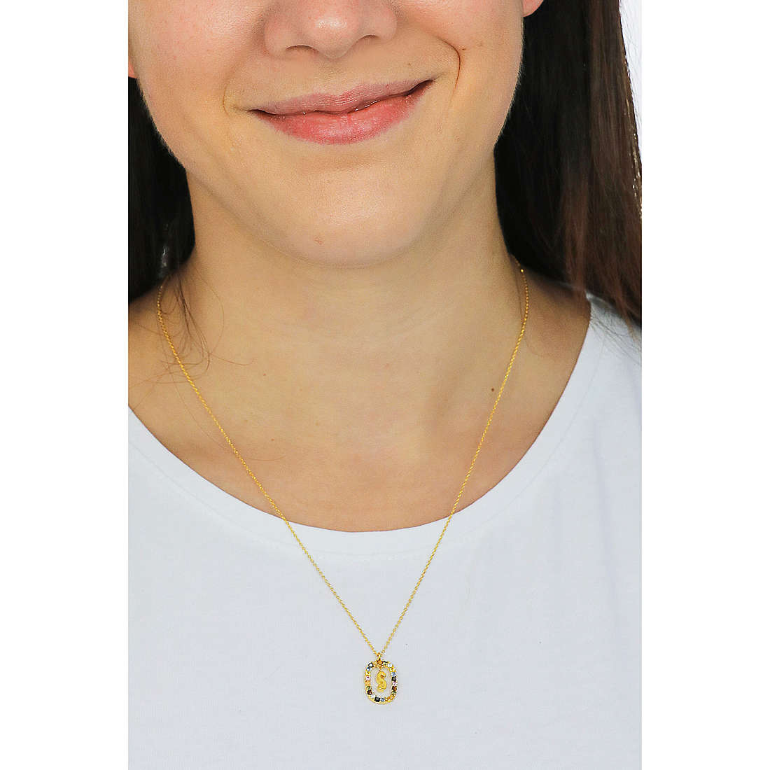 Collana New Letters con Lettera S e Cristalli | PDPaola CO01-278-U