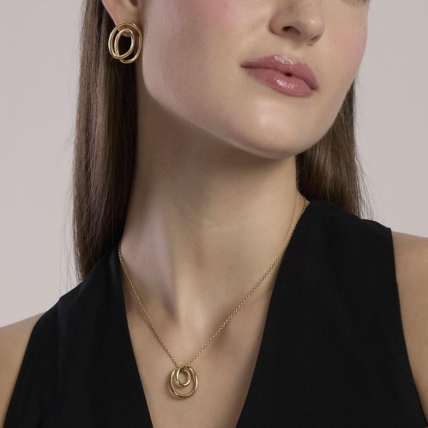 Collana corta Kidult collezione Style in acciaio con maglie alternate rettangolari e tonde lucide - Alfano Gioielli Gioielleria Palermo.