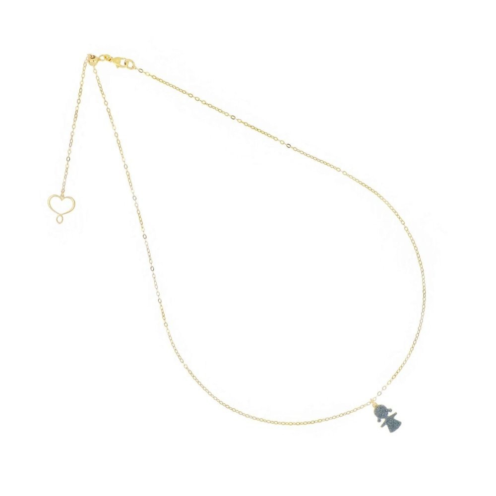 Girocollo Maman et Sophie in argento 925 dorato con piccolo ciondolo pendente a forma di bimba - Alfano Gioielli Gioielleria Palermo.