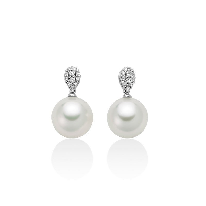 Orecchini Miluna con Perle Australiane e Diamanti - Oro Bianco 18kt - PER2763A