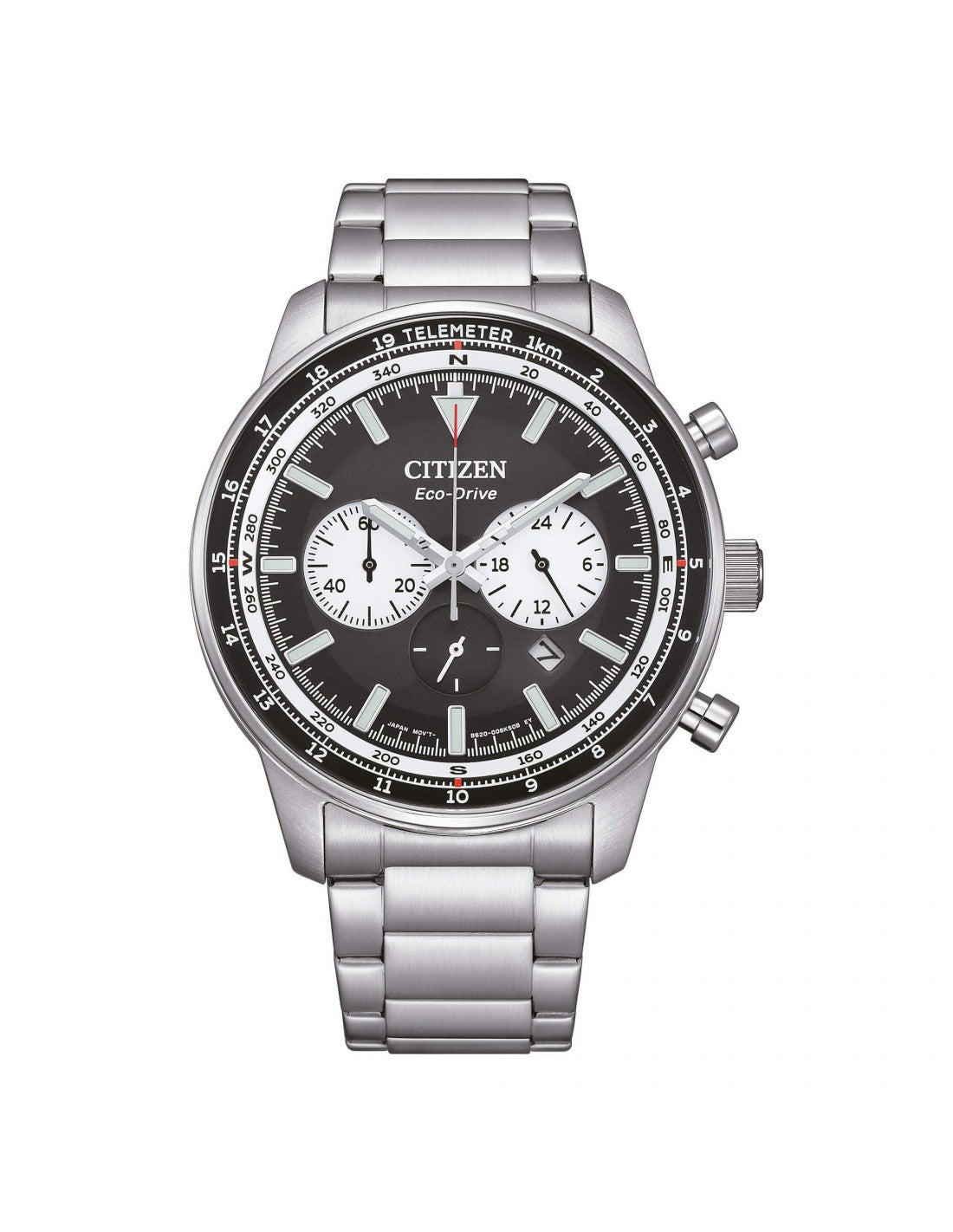Orologio CITIZEN Aviator Crono CA4500-91E Black/White con cinturino in acciaio