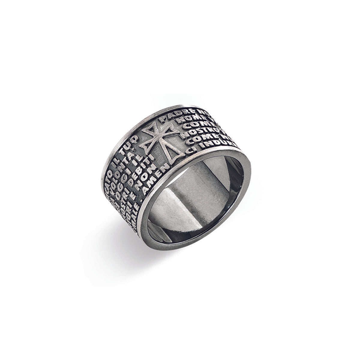 Anello Unisex Amen PNB925-24 - Padre Nostro in Argento Brunito