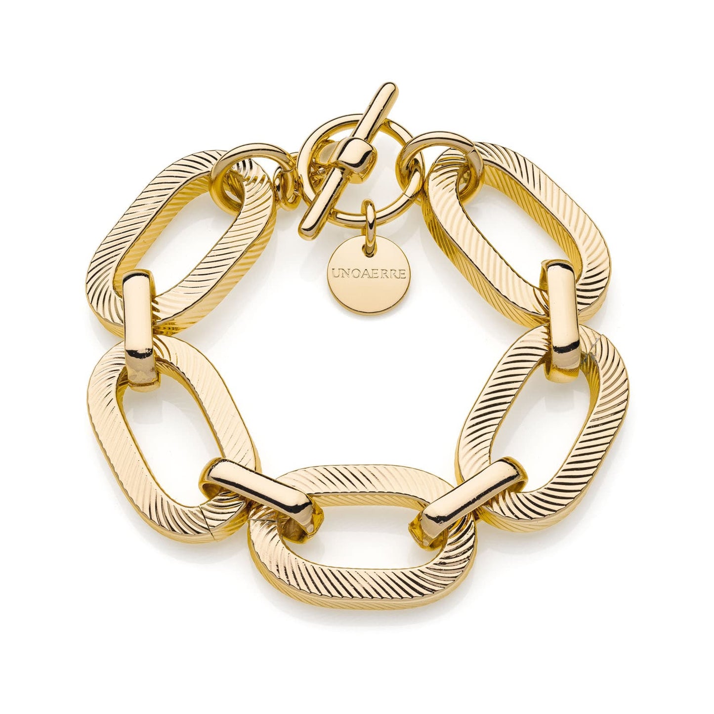 Bracciale Unoaerre Square a Righe Dorato 2154
