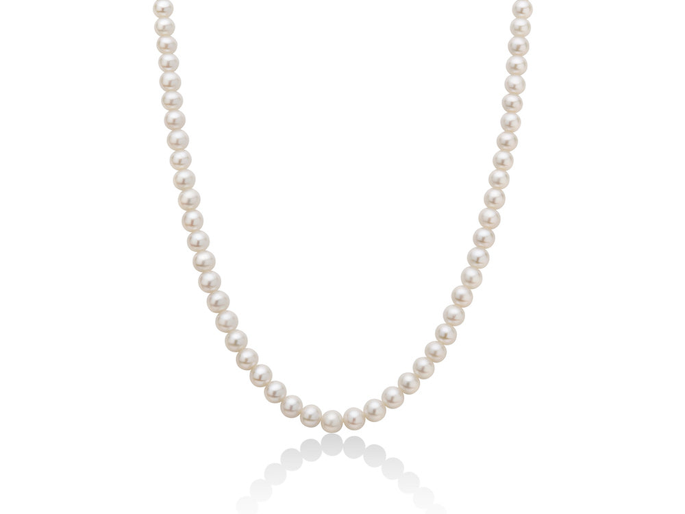 Collana Donna con Perle Bianche e Oro Bianco 18kt Miluna - PCL4196V