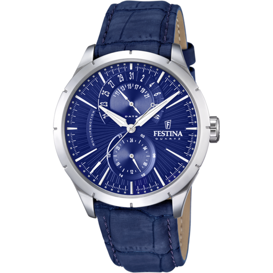 Orologio Uomo Festina Retro F16573/7 - Quadrante Blu e Cinturino in Pelle