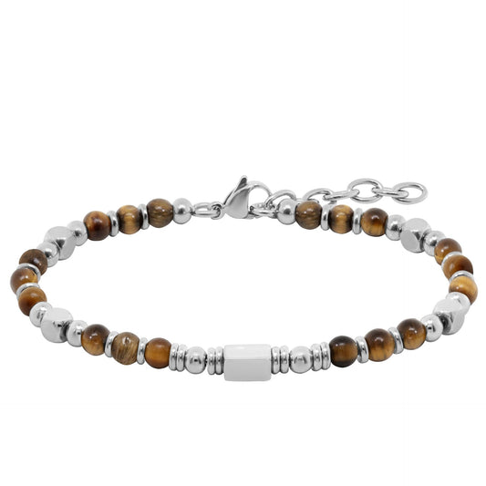 Bracciale Chimiama Gioielli in Acciaio e Pietra Occhio di Tigre per Uomo | Cod. 120365