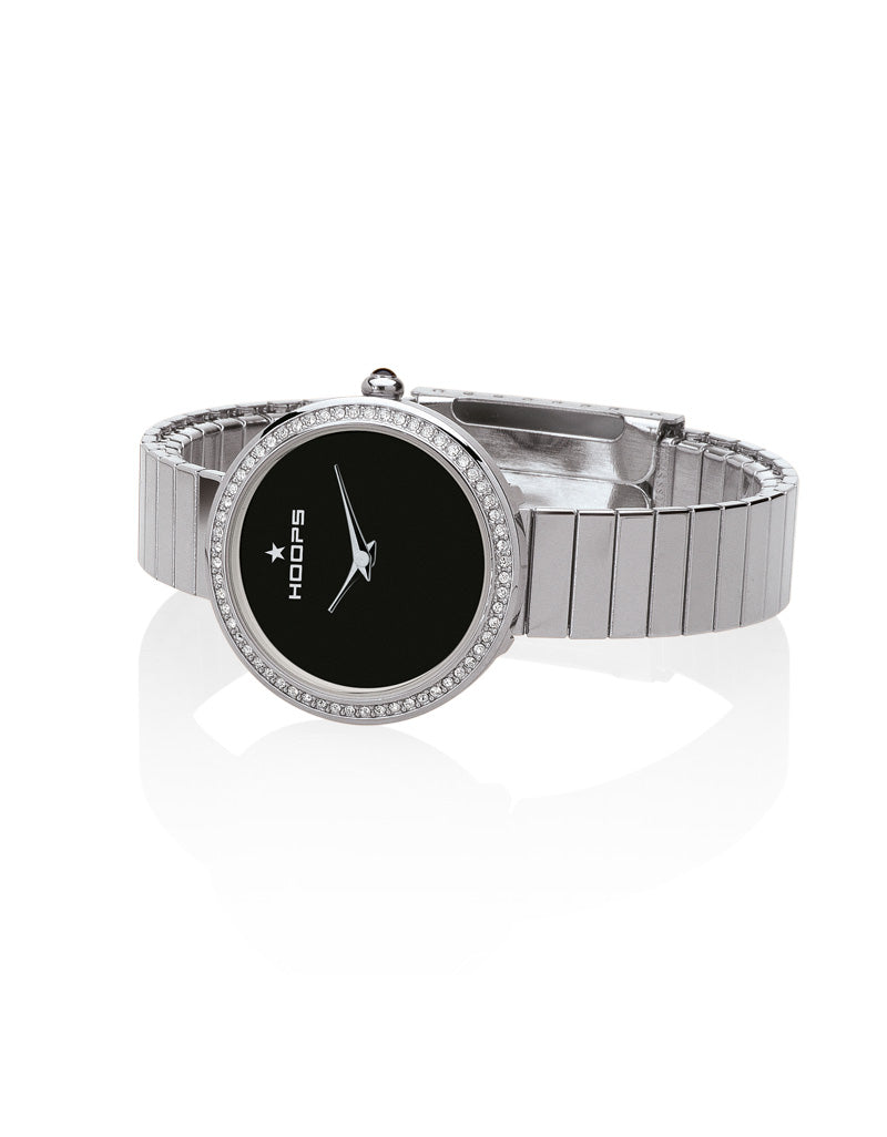 Orologio solo Tempo Donna Hoops Etoile Silver Nero 2605l-s02