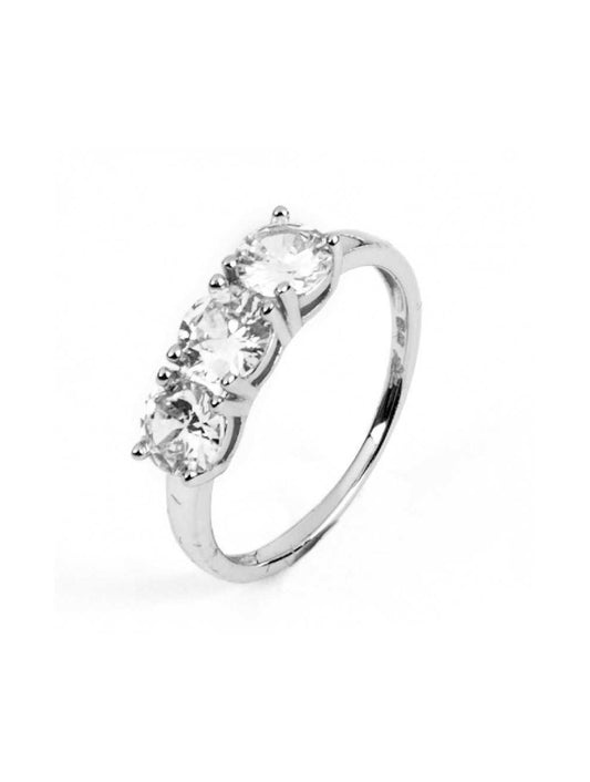 Anello Donna Trilogy 4US Cesare Paciotti in Argento 925 con Tre Zirconi - 4UAN4231W-12