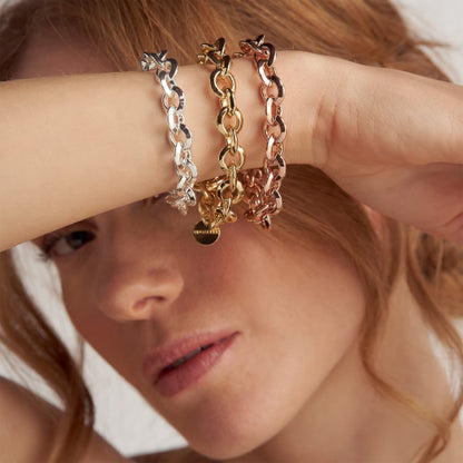 Bracciale Unoaerre Catena Rolò Triangoli Dorato 2223