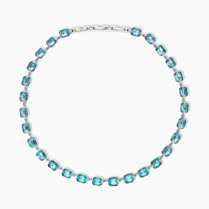 Girocollo Kidult Style 01 in Acciaio 316L con Cristalli Azzurri - 851004