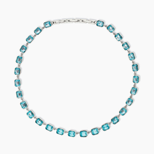Girocollo Kidult Style 01 in Acciaio 316L con Cristalli Azzurri - 851004