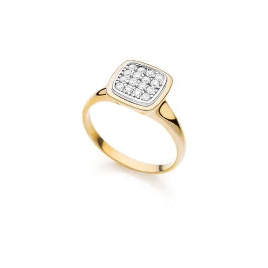 Anello UNOAERRE in Argento Dorato con Pavé di Zirconi | Cod. 6195