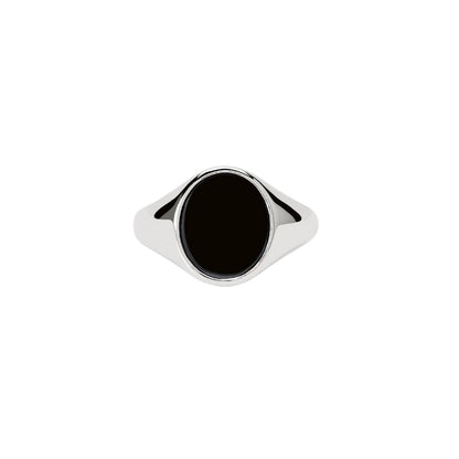 Anello da mignolo chevalier Mabina in argento 925 di forma rotonda con diamante lab grown centrale taglio brillante.
