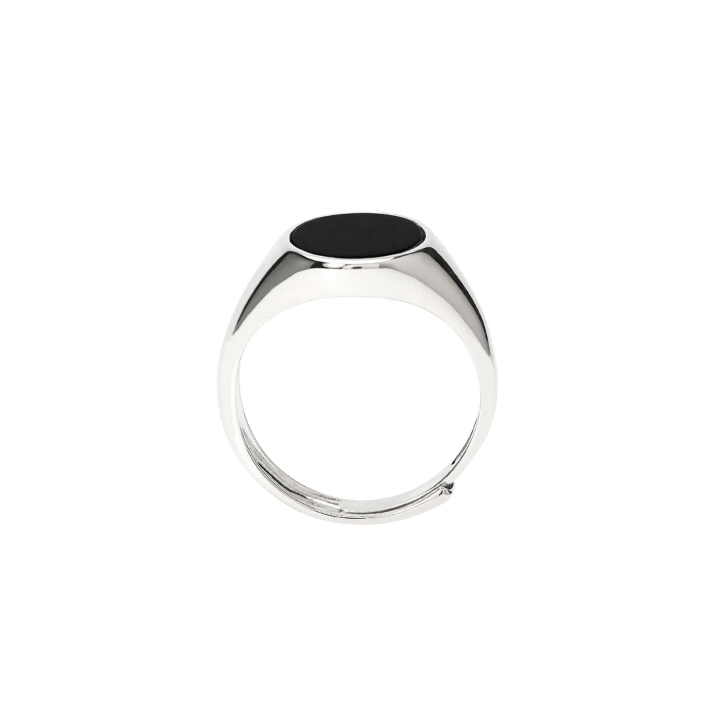 Anello da mignolo chevalier Mabina in argento 925 di forma rotonda con diamante lab grown centrale taglio brillante.