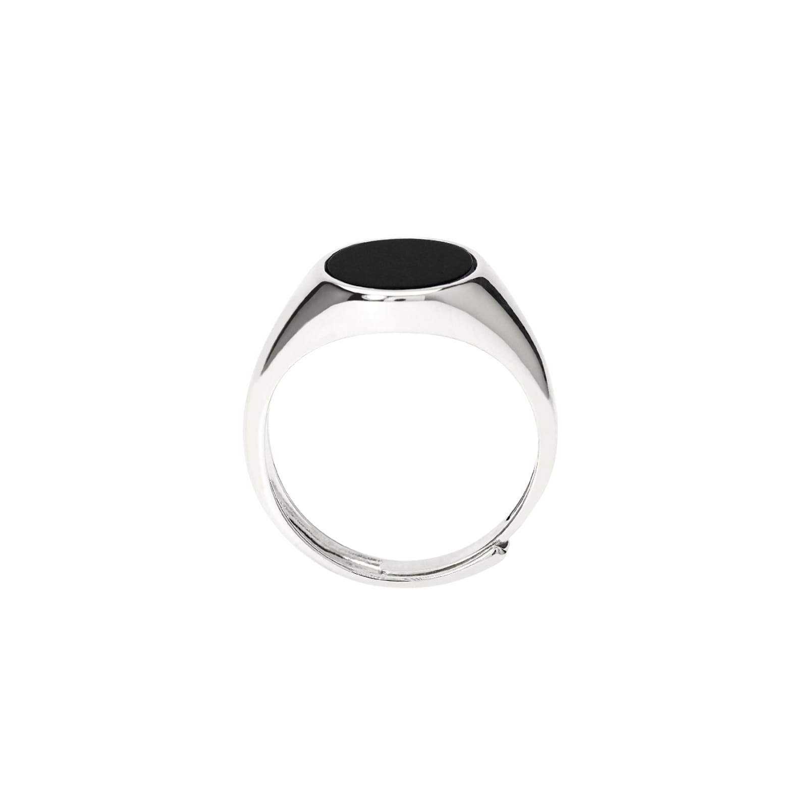 Anello da mignolo chevalier Mabina in argento 925 di forma rotonda con diamante lab grown centrale taglio brillante.