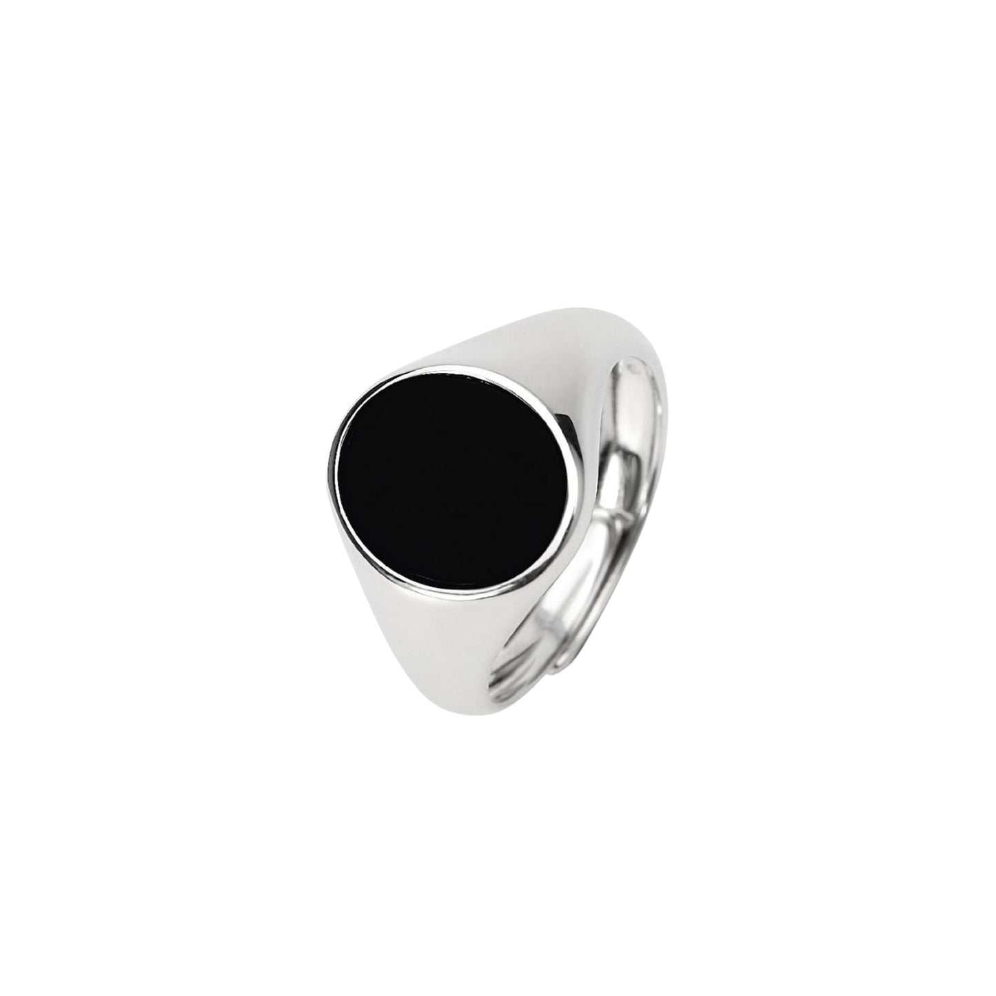 Anello da mignolo chevalier Mabina in argento 925 di forma rotonda con diamante lab grown centrale taglio brillante.