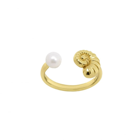 Anello Chimiama "Nautilus e Perla" - Eleganza Versatile 110128