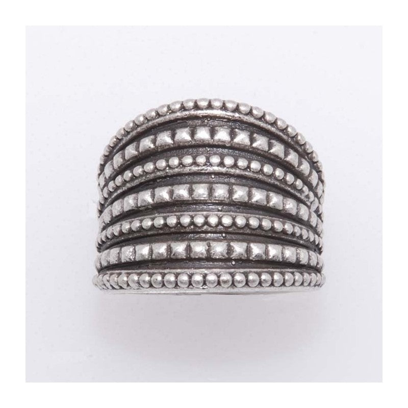 Anello Fascia con Borchie in Ottone Finitura Argento Pietro Ferrante - C2723F/L