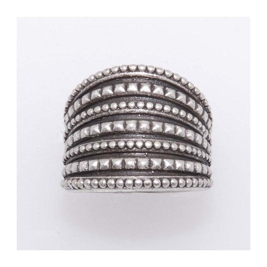 Anello Fascia con Borchie in Ottone Finitura Argento Pietro Ferrante - C2723F/L