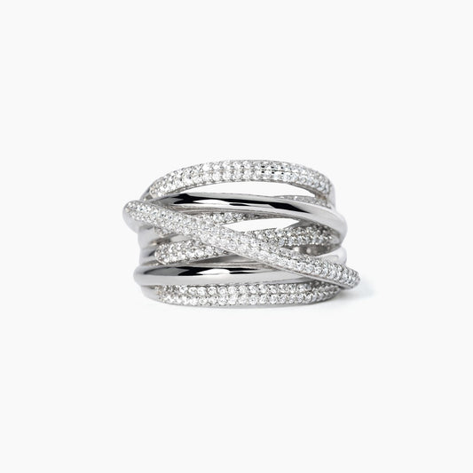 Anello KIM MABINA in argento con pavé di zirconi – Codice 523151/15