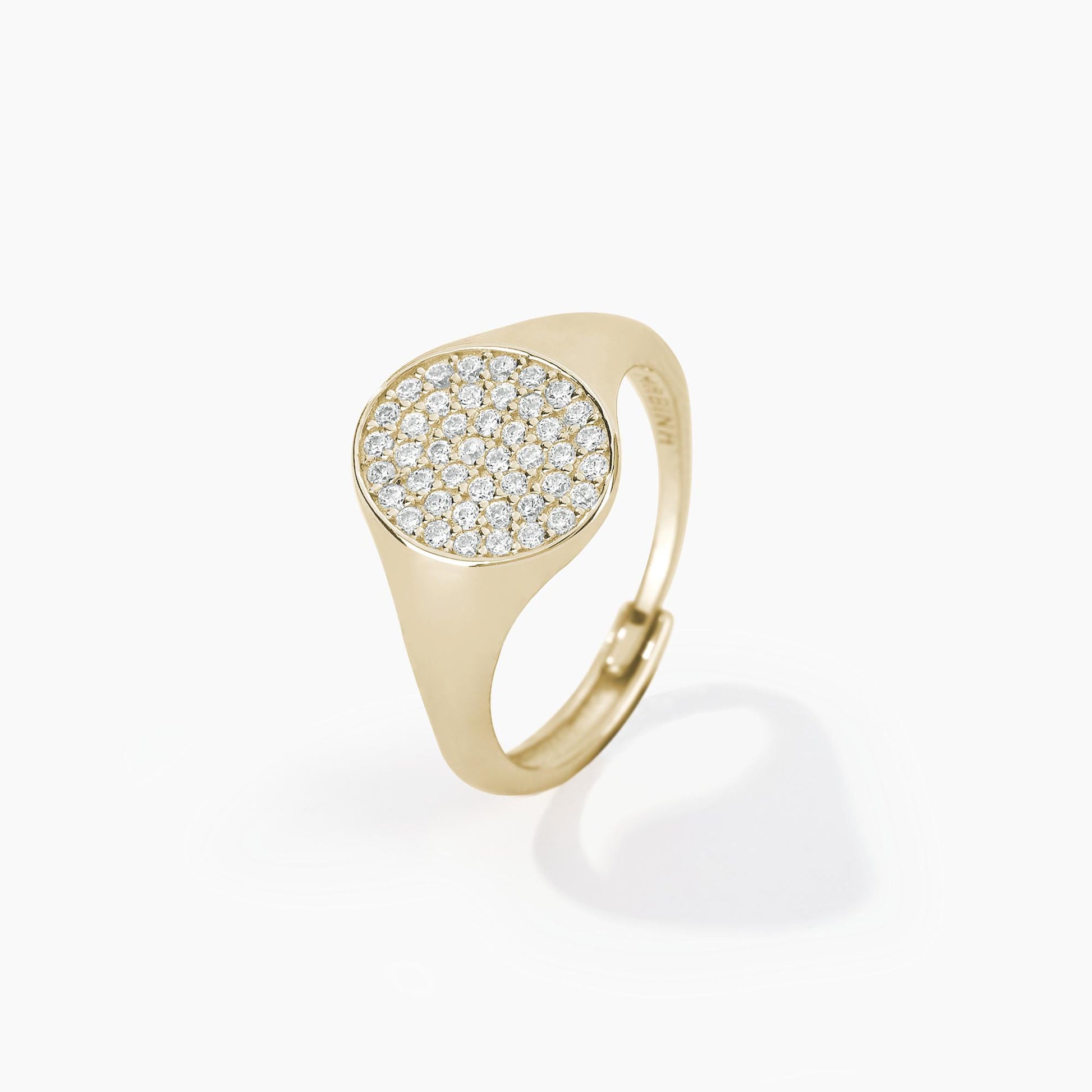 Anello MABINA CHEVALIER dorato regolabile con pavé di zirconi - Codice 523204