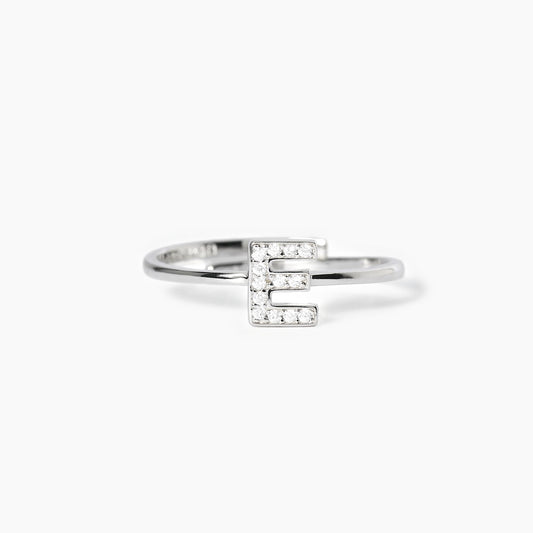 Anello Mabina 523110E - Eleganza Personalizzata con Lettera E in Zirconi