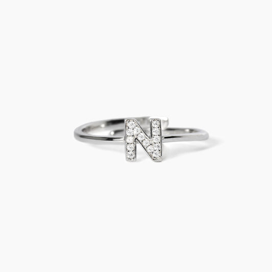 Anello Mabina A,B,Cool in Argento 925 con Lettera N