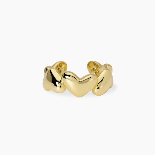 Anello Mabina Capogiro Contrarié in Argento Dorato con Cuori – 523467