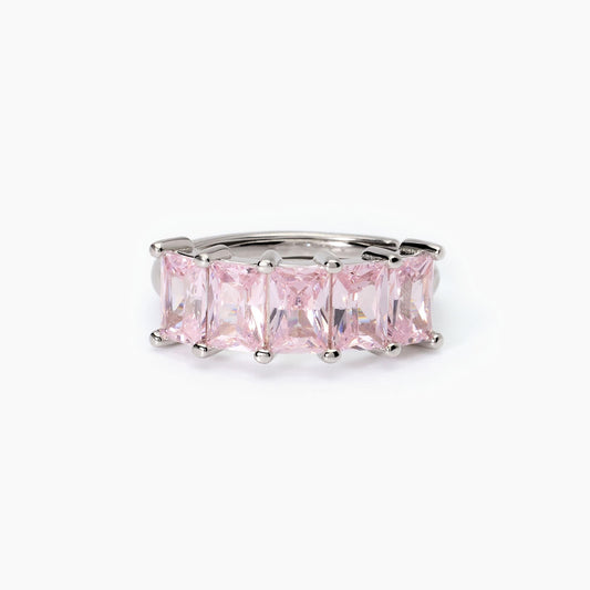 Anello Mabina Valentina in Argento 925 Rodiato con Zirconi Rosa - 523410