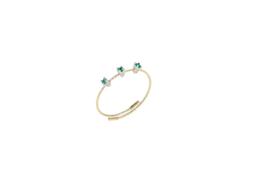 Anello MagicWire Collezione Basic - Oro Giallo 18kt e Smeraldi - SKU 456-A-GPP-01