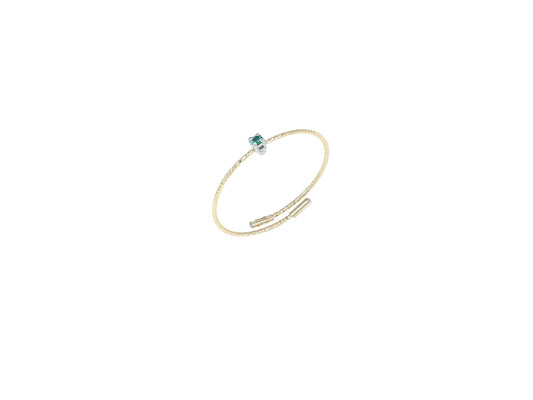 Anello MagicWire Collezione Basic - Oro Giallo 18kt e Smeraldo - SKU 431-A-1P-GPP-01