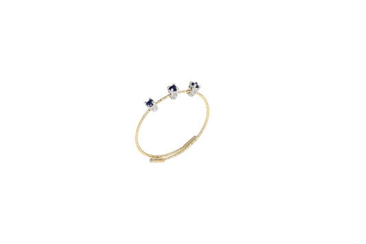 Anello MagicWire Collezione Basic - Oro Giallo 18kt e Zaffiri - SKU 456-A-GPP-01