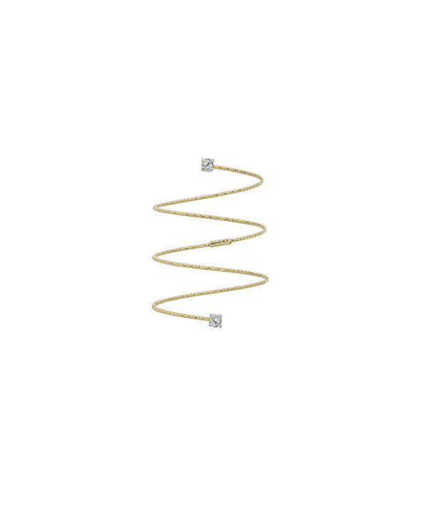 Anello MagicWire Collezione Silenzio in oro giallo 18kt con diamanti taglio brillante - Alfano Gioielli