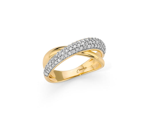 Anello Miluna in oro bianco 18kt con pavé di 67 diamanti naturali taglio brillante rotondo.