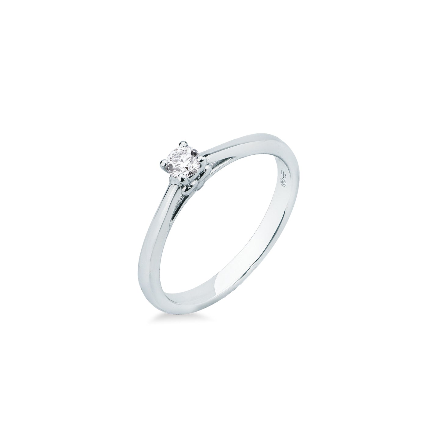 Anello Mirco Visconti Solitario in Oro Bianco 18kt con Diamante Brillante (LF478/10)