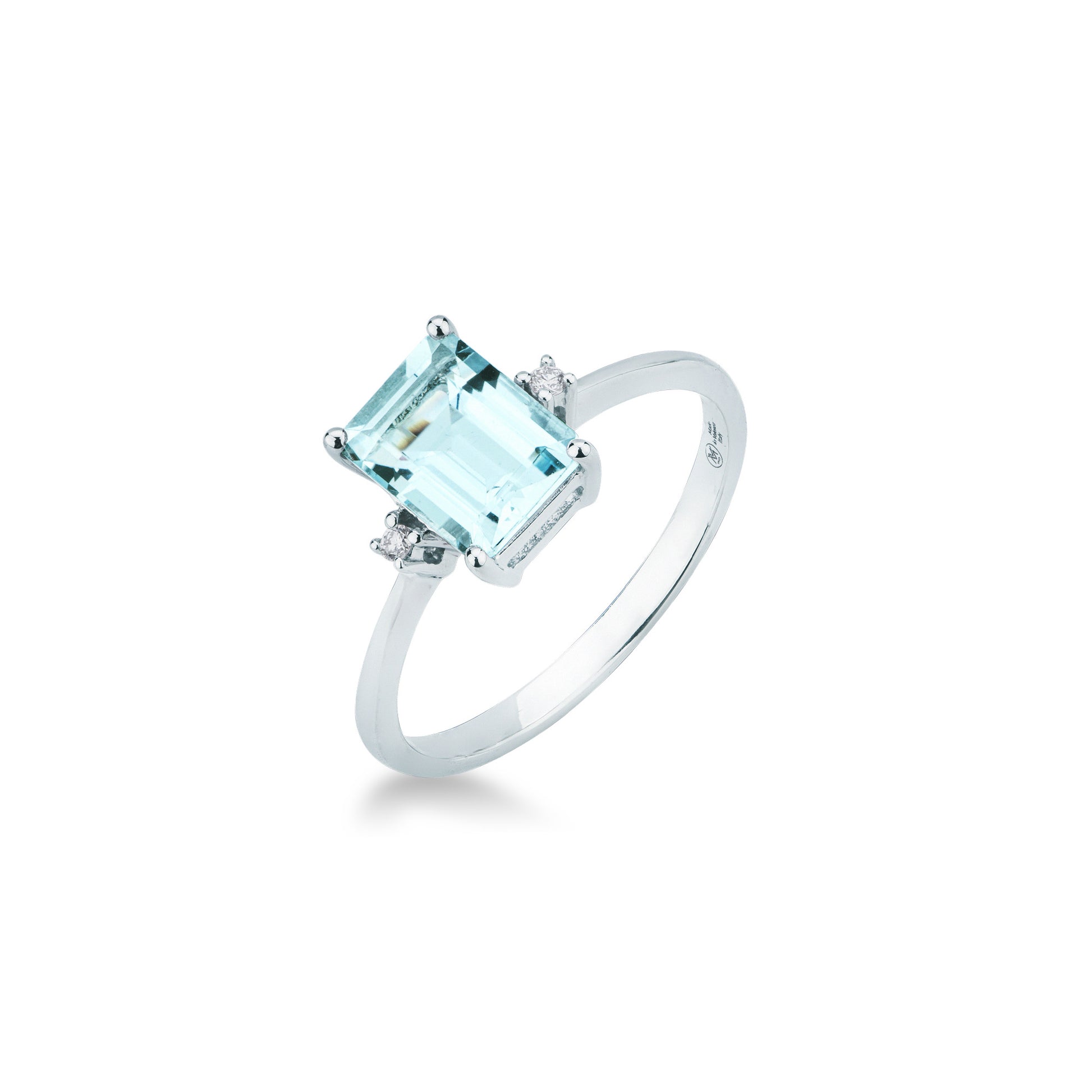 Anello Mirco Visconti in Oro Bianco 18kt con Acquamarina e Diamanti (II54/5ACE)