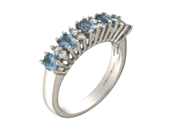 Anello Mirco Visconti in Oro Bianco 18kt con Acquamarina e Diamanti (LF386/ACO)
