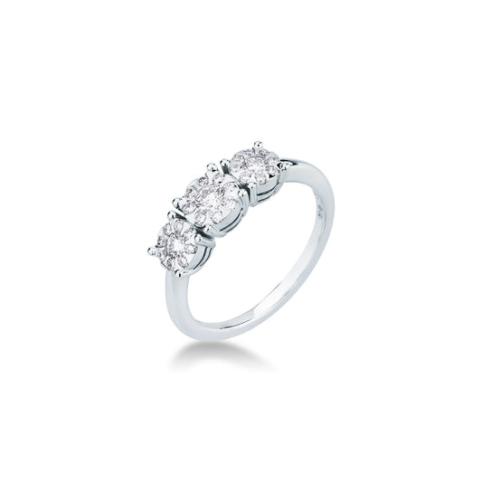 Anello Mirco Visconti in Oro Bianco 18kt con Doppi Diamanti Brillanti (AB697/20)