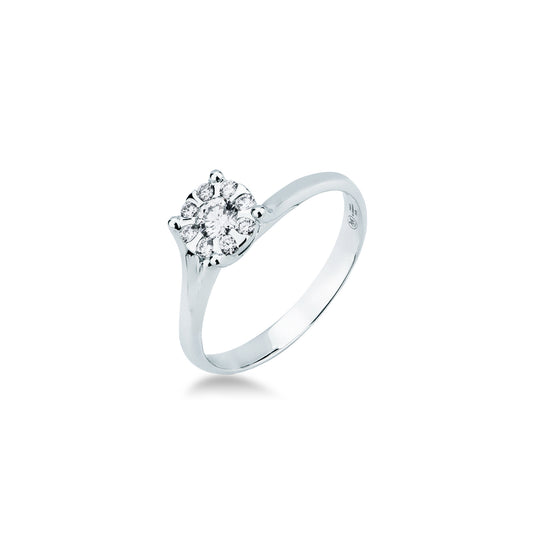 Anello Mirco Visconti in Oro Bianco 18kt con Doppi Diamanti Brillanti (AB967/40)