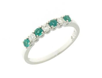 Anello Mirco Visconti in Oro Bianco 18kt con Smeraldo Zambiano e Diamanti (GM105/EE10S)