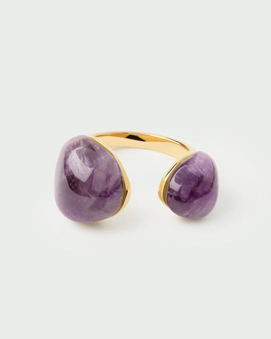 Anello PDPAOLA Gravity con Ametista in Argento Riciclato | Cod. AN01-D41-08