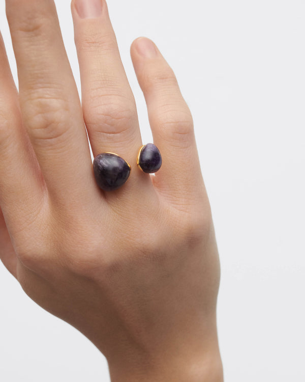 Anello PDPAOLA Gravity con Ametista in Argento Riciclato | Cod. AN01-D41-08